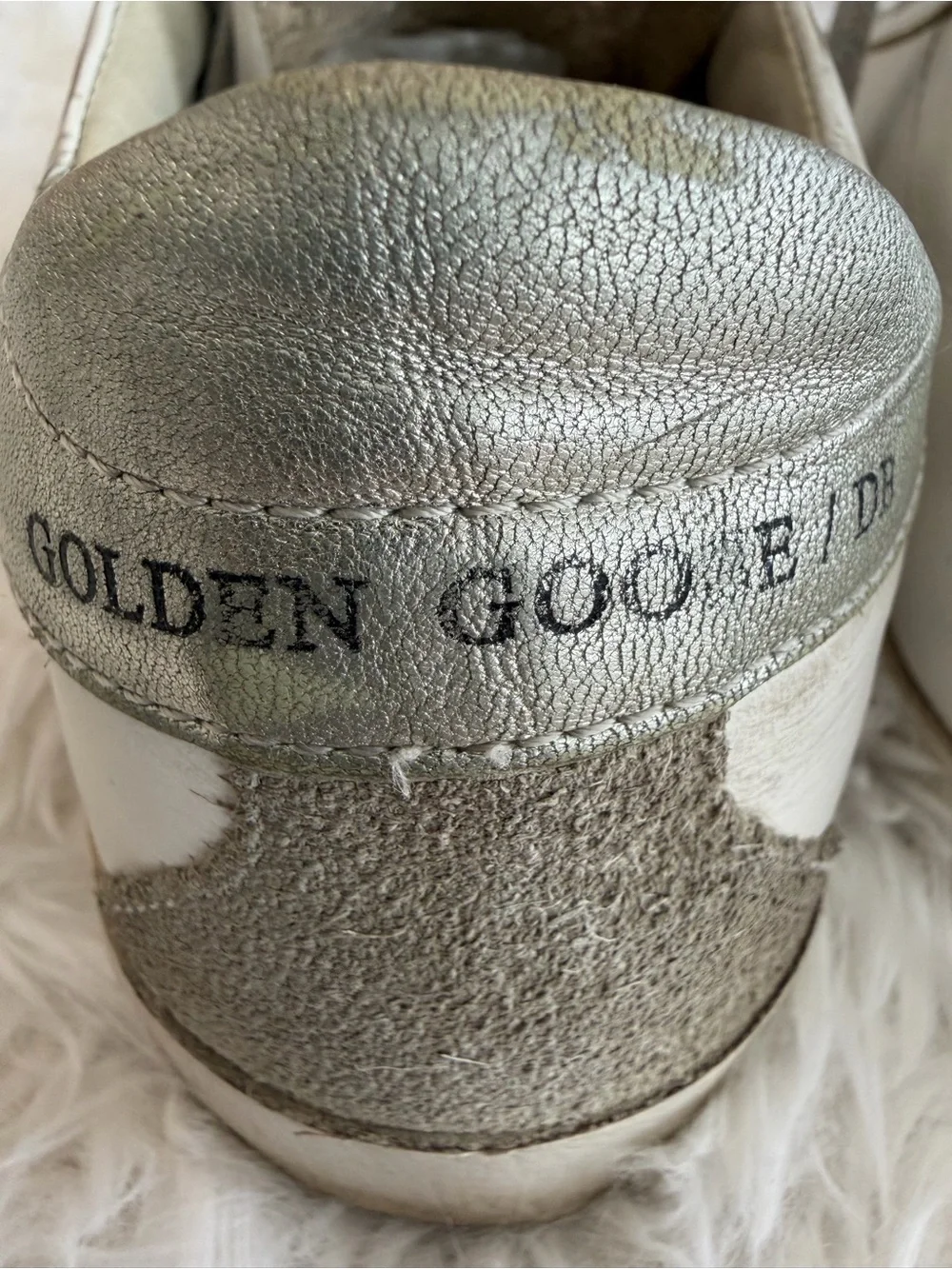 Golden Goose White with Silver Star Low-Top Sneakers Size 37 US 7